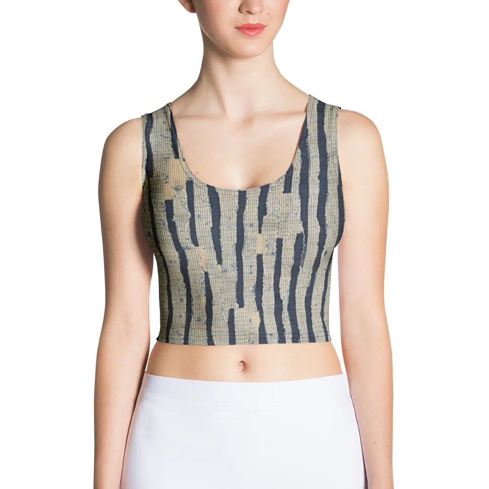 Indigo Fray on Crop Top — Front