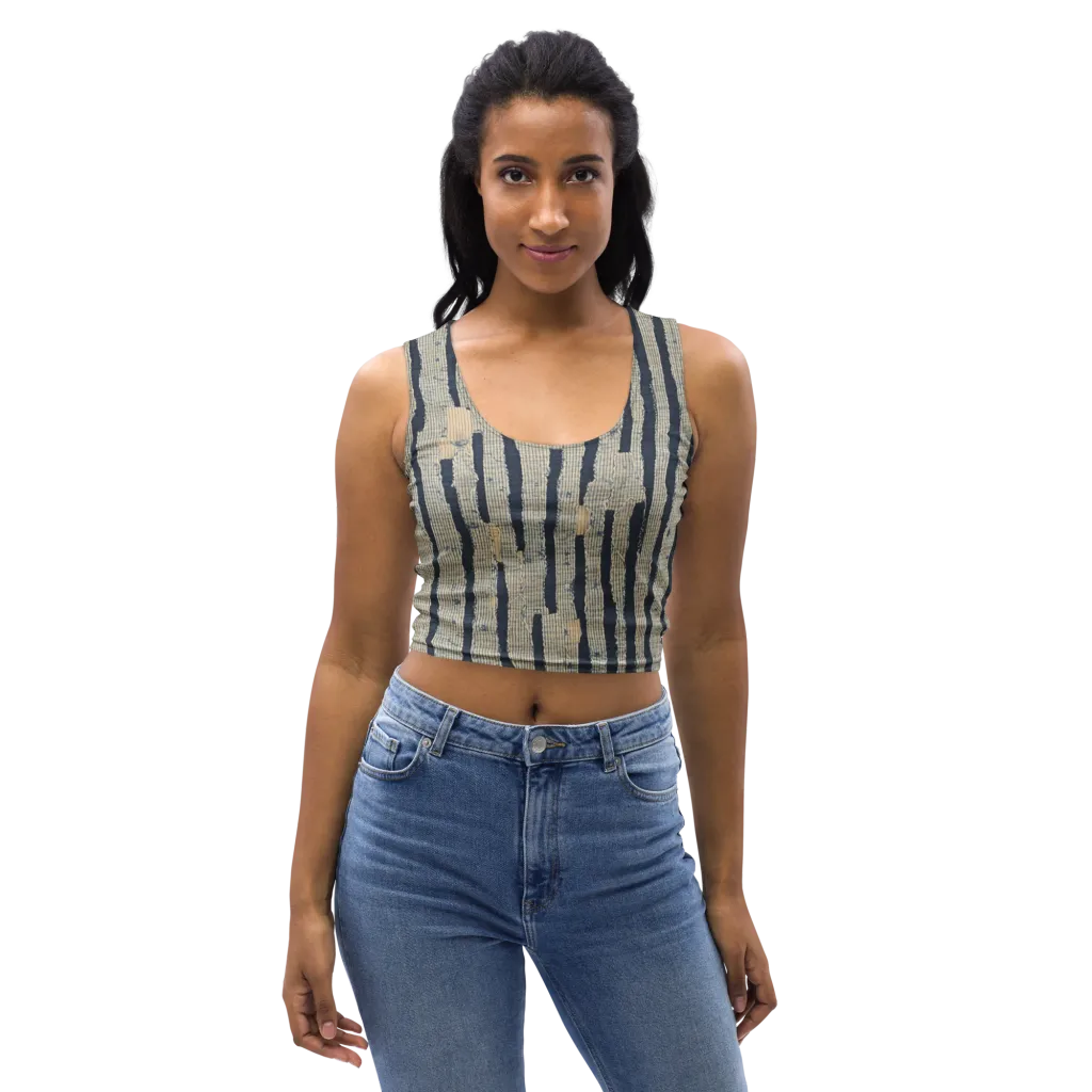 Indigo Fray on Crop Top — Front