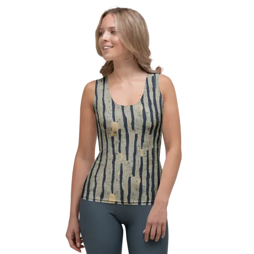 Indigo Fray on a Women's Tank Top