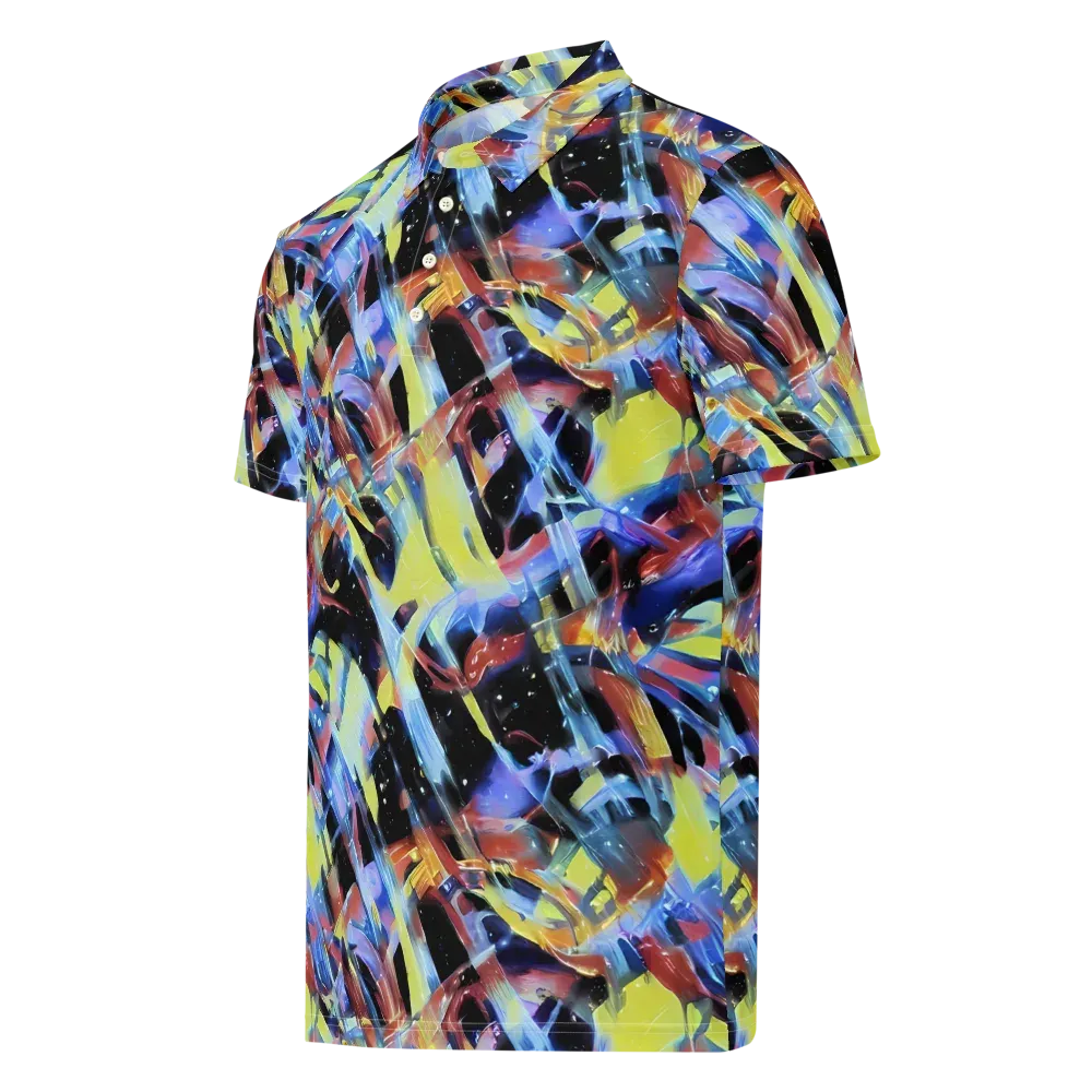 Afterglow Fracture on Men's Slim Fit Polo Shirt — Left Front