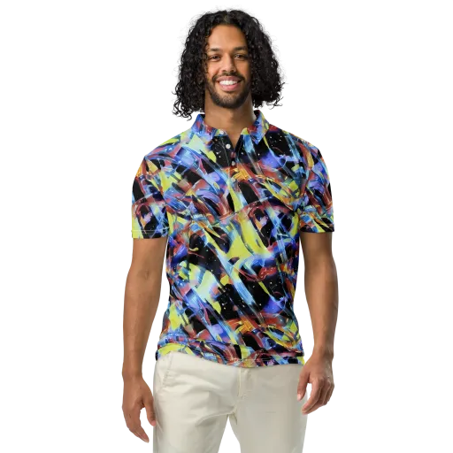 Afterglow Fracture on a Men's Slim Fit Polo Shirt