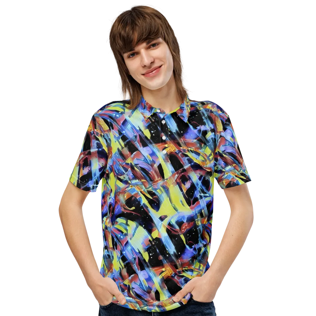 Afterglow Fracture on Men's Slim Fit Polo Shirt — Front