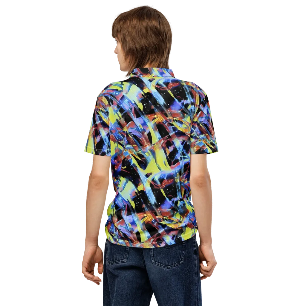Afterglow Fracture on Men's Slim Fit Polo Shirt — Back