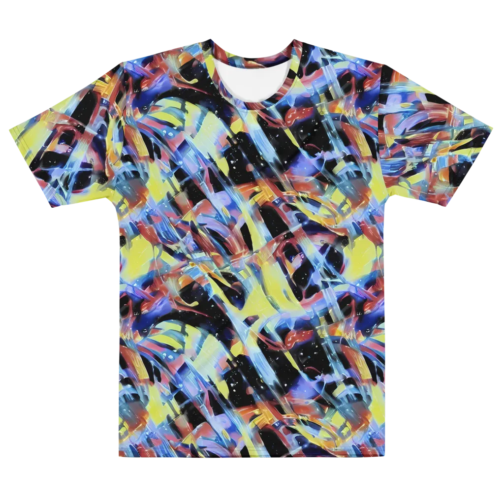 Afterglow Fracture on Men's Cotton Crew Neck T-Shirt — Front