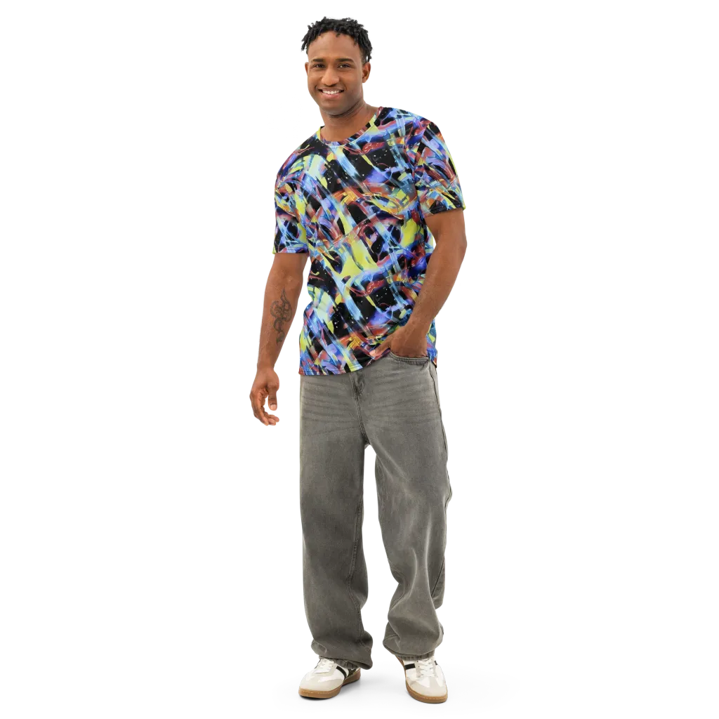 Afterglow Fracture on Men's Cotton Crew Neck T-Shirt — Front