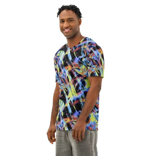 Afterglow Fracture on a Men's Cotton Crew Neck T-Shirt