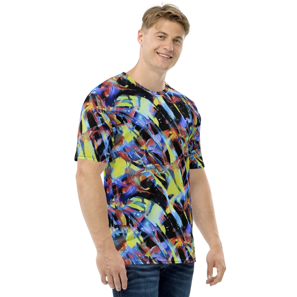 Afterglow Fracture on Men's Crew Neck T-Shirt — Right