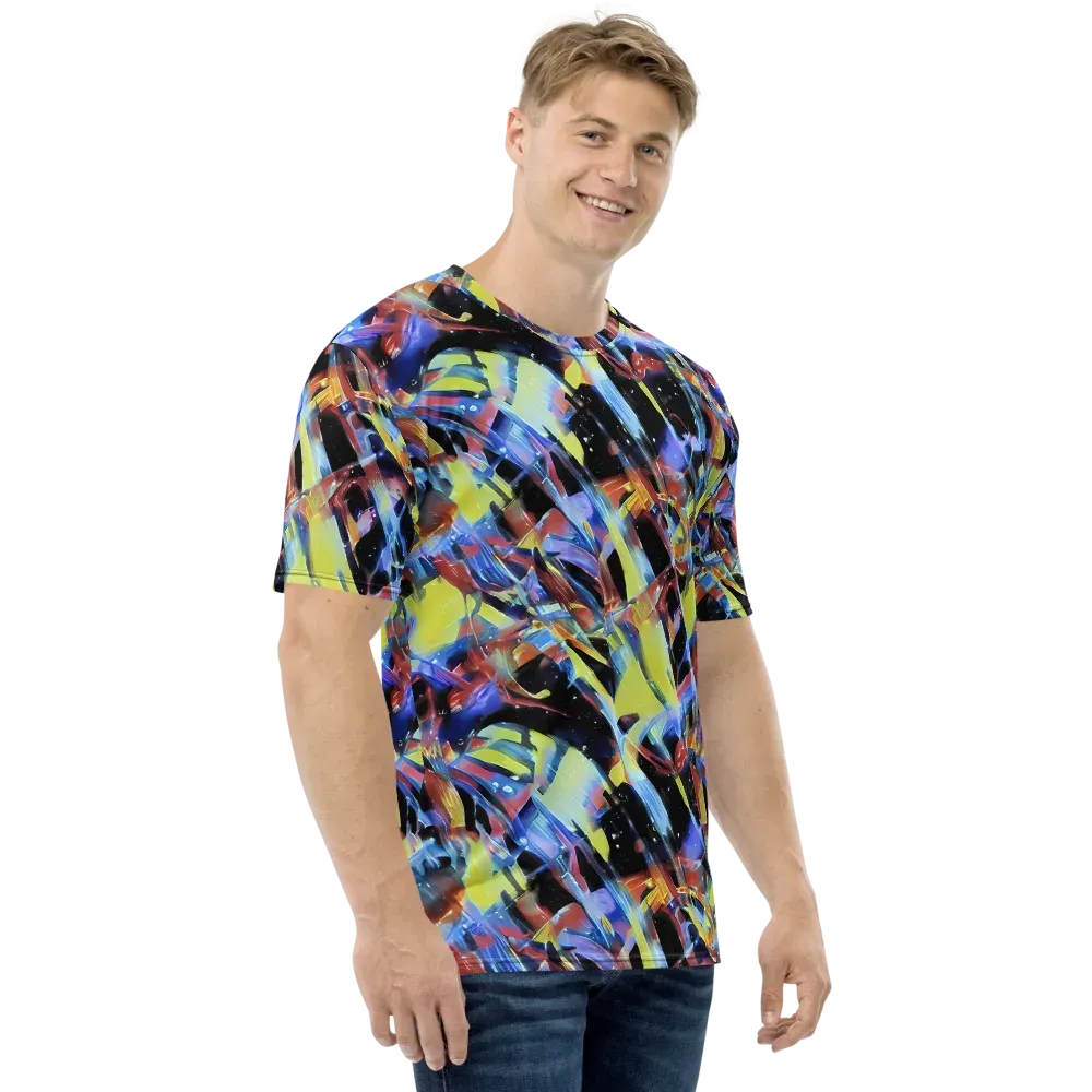 Afterglow Fracture on Men's Crew Neck T-Shirt — Right