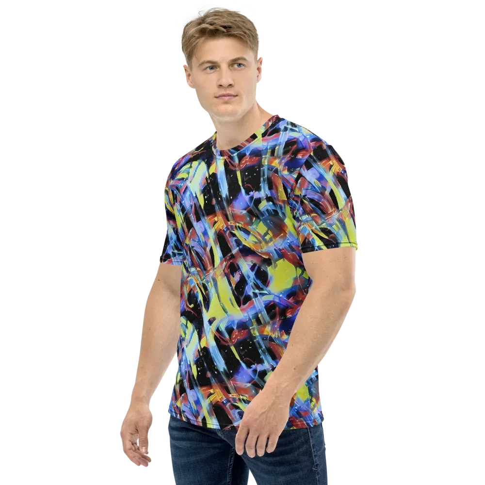 Afterglow Fracture on Men's Crew Neck T-Shirt — Left