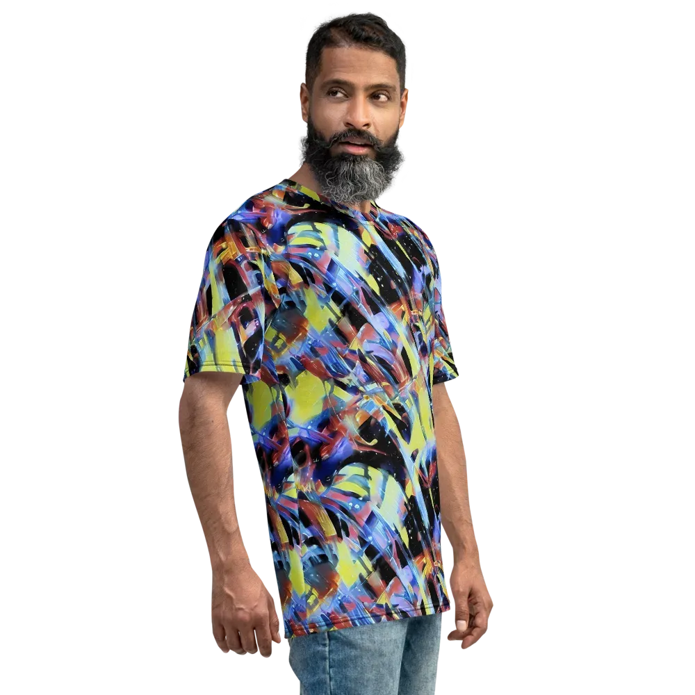 Afterglow Fracture on Men's Crew Neck T-Shirt — Right