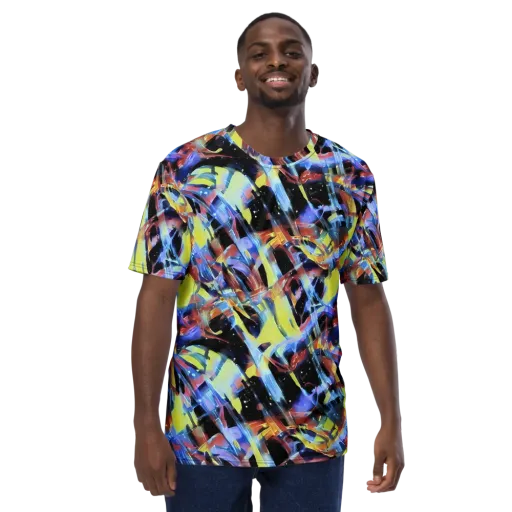 Afterglow Fracture on a Men's Crew Neck T-Shirt