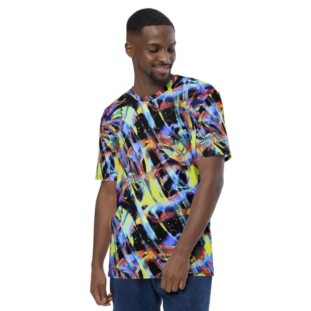 Afterglow Fracture on Men's Crew Neck T-Shirt — Left