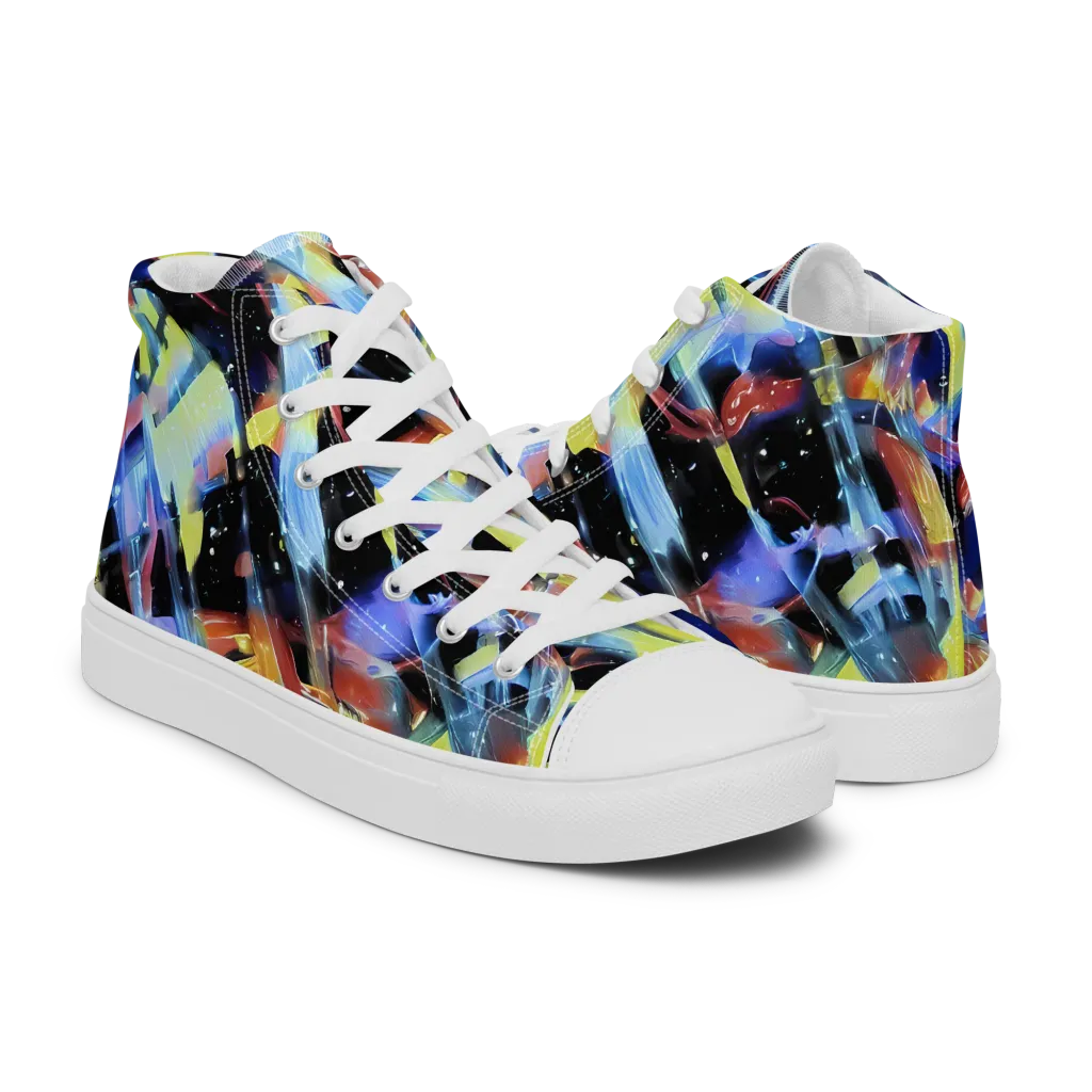 Afterglow Fracture on Men's High Top Canvas Shoes — Right