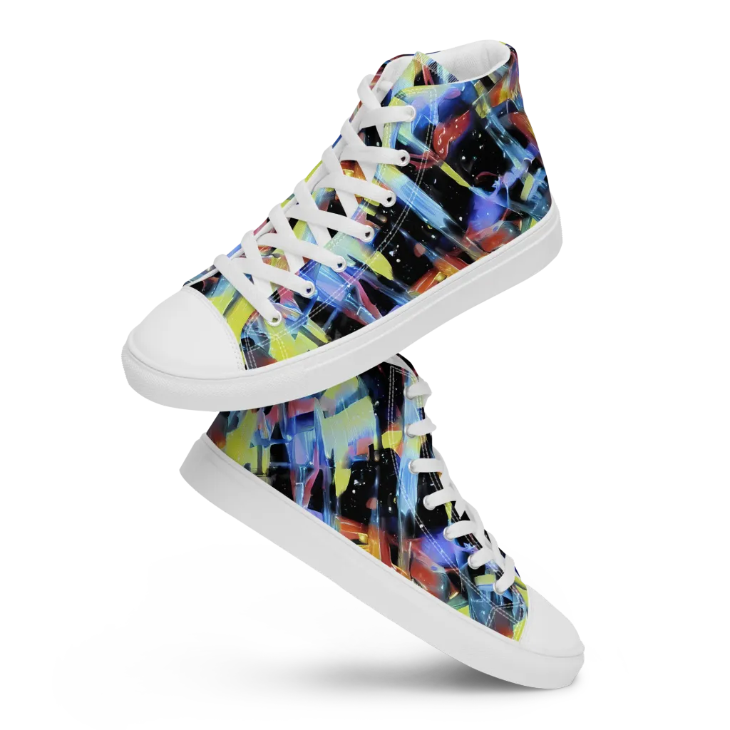 Afterglow Fracture on Men's High Top Canvas Shoes — Front