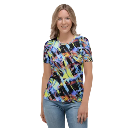 Afterglow Fracture on a Women's Crew Neck T-Shirt