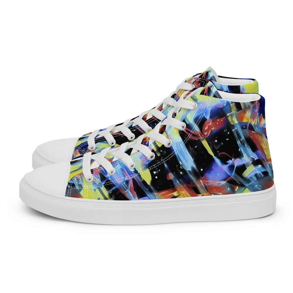 Afterglow Fracture on Women's High Top Canvas Shoes — Left