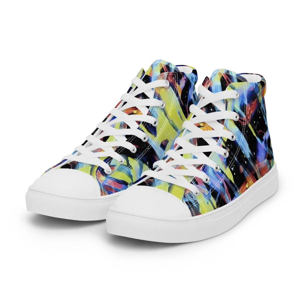 Afterglow Fracture on Women's High Top Canvas Shoes — Left Front