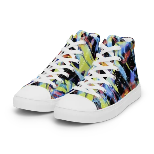 Afterglow Fracture on a Women's High Top Canvas Shoes