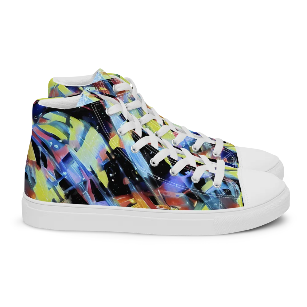 Afterglow Fracture on Women's High Top Canvas Shoes — Right