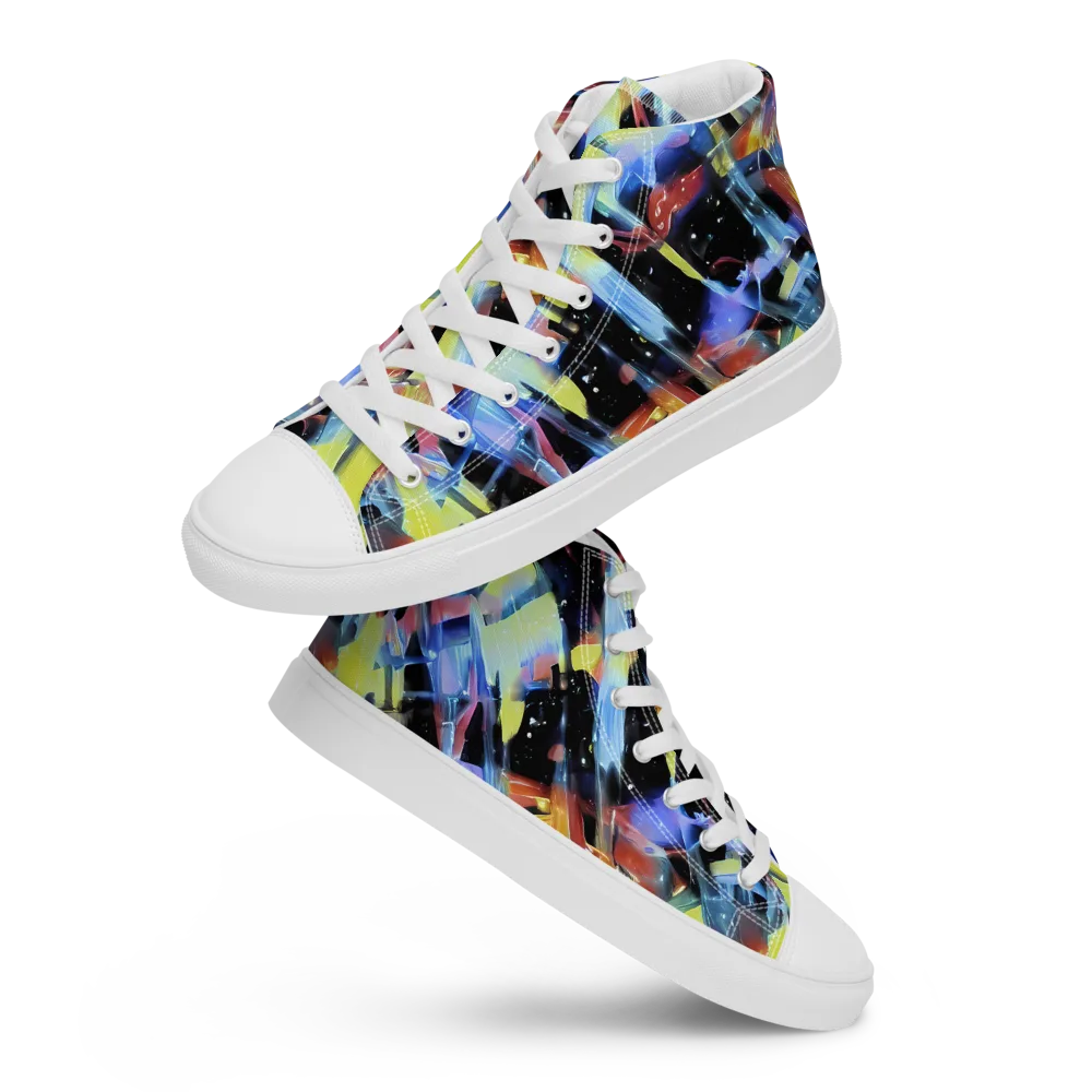 Afterglow Fracture on Women's High Top Canvas Shoes — Front