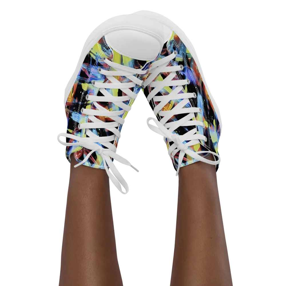 Afterglow Fracture on Women's High Top Canvas Shoes — Front