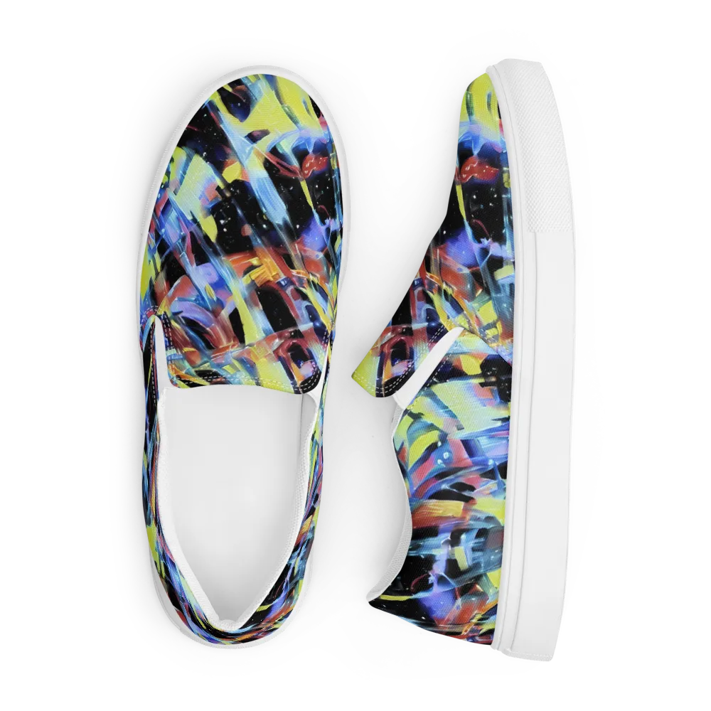 Afterglow Fracture on Men's Slip-On Canvas Shoes — Front