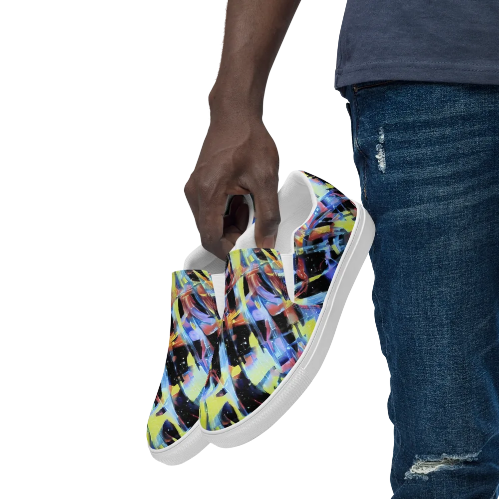 Afterglow Fracture on Men's Slip-On Canvas Shoes — Left Front
