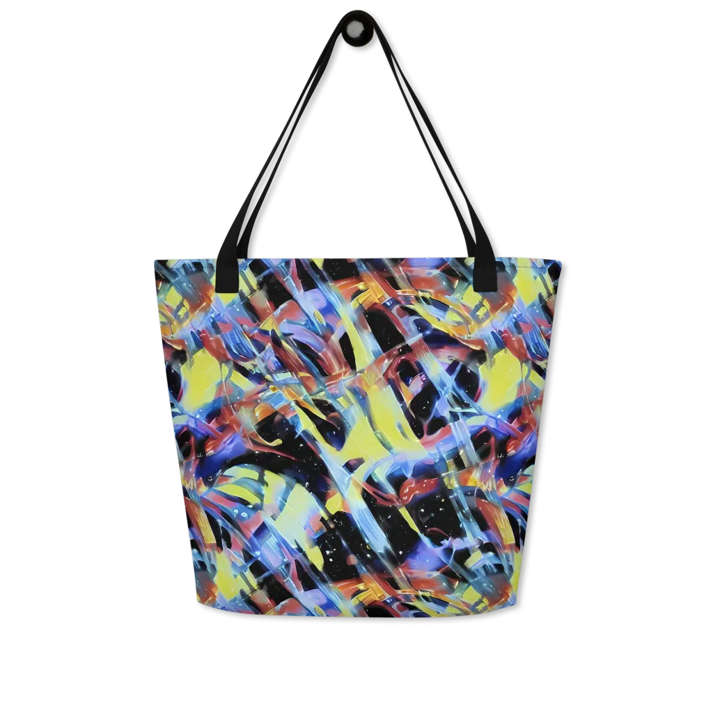 Afterglow Fracture on Large Tote Bag W/ Pocket — Front