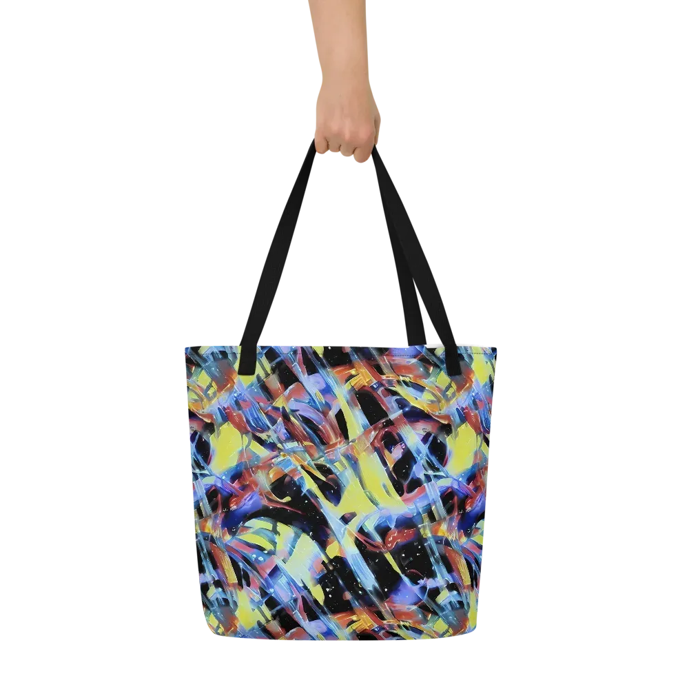 Afterglow Fracture on Large Tote Bag W/ Pocket — Front
