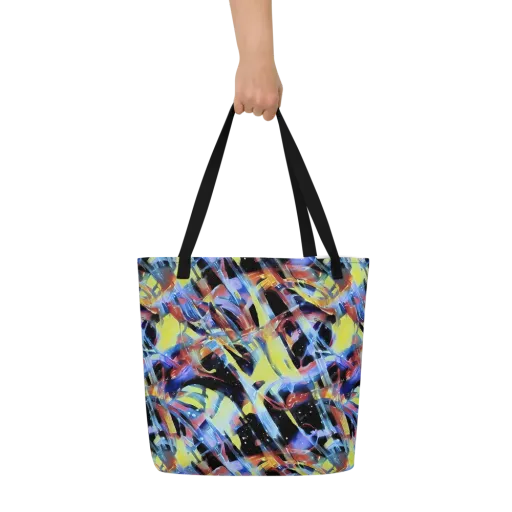 Afterglow Fracture on a Large Tote Bag W/ Pocket