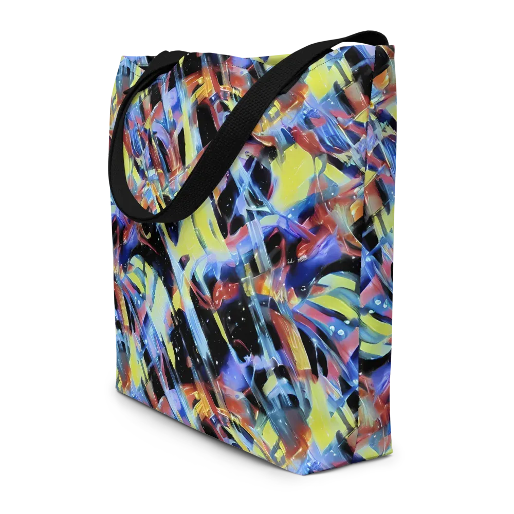 Afterglow Fracture on Large Tote Bag W/ Pocket — Front