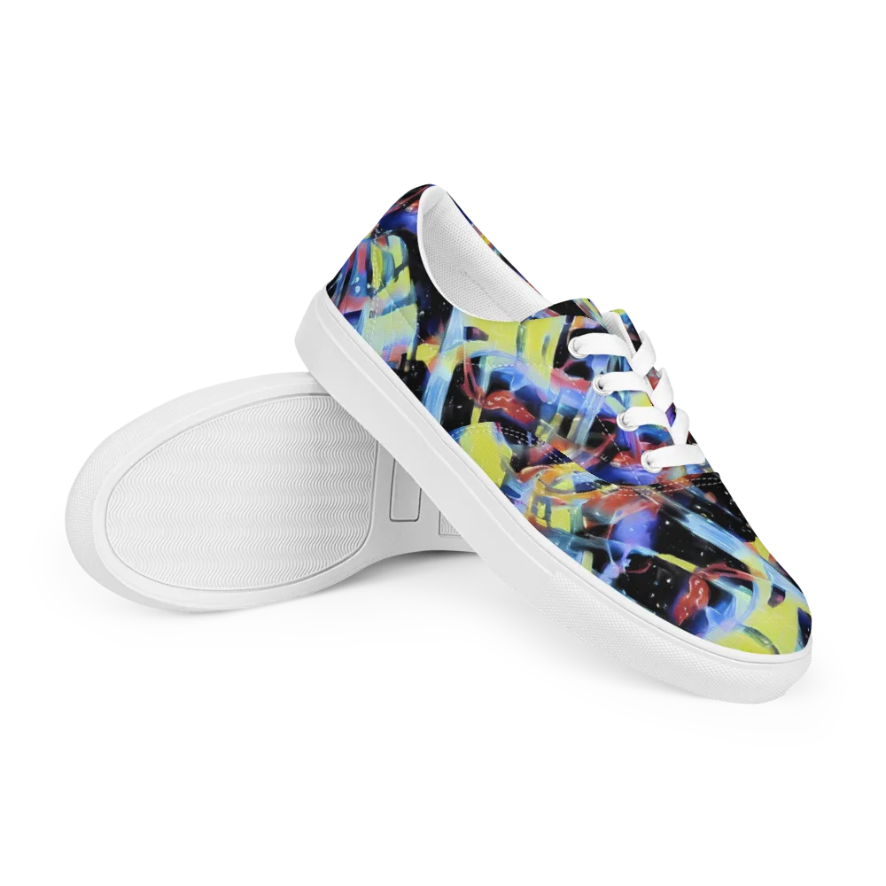 Afterglow Fracture on Men's Lace-Up Canvas Shoes — Right Front