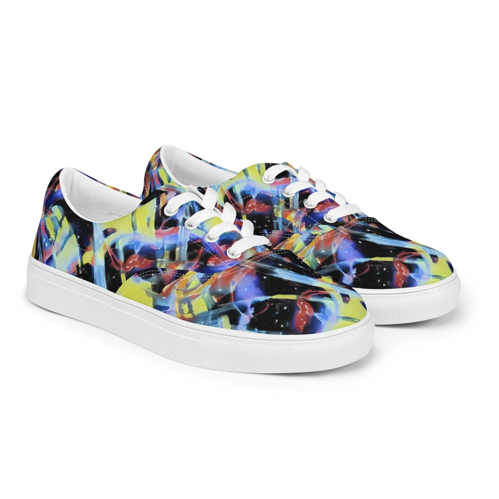 Afterglow Fracture on Men's Lace-Up Canvas Shoes — Right Front
