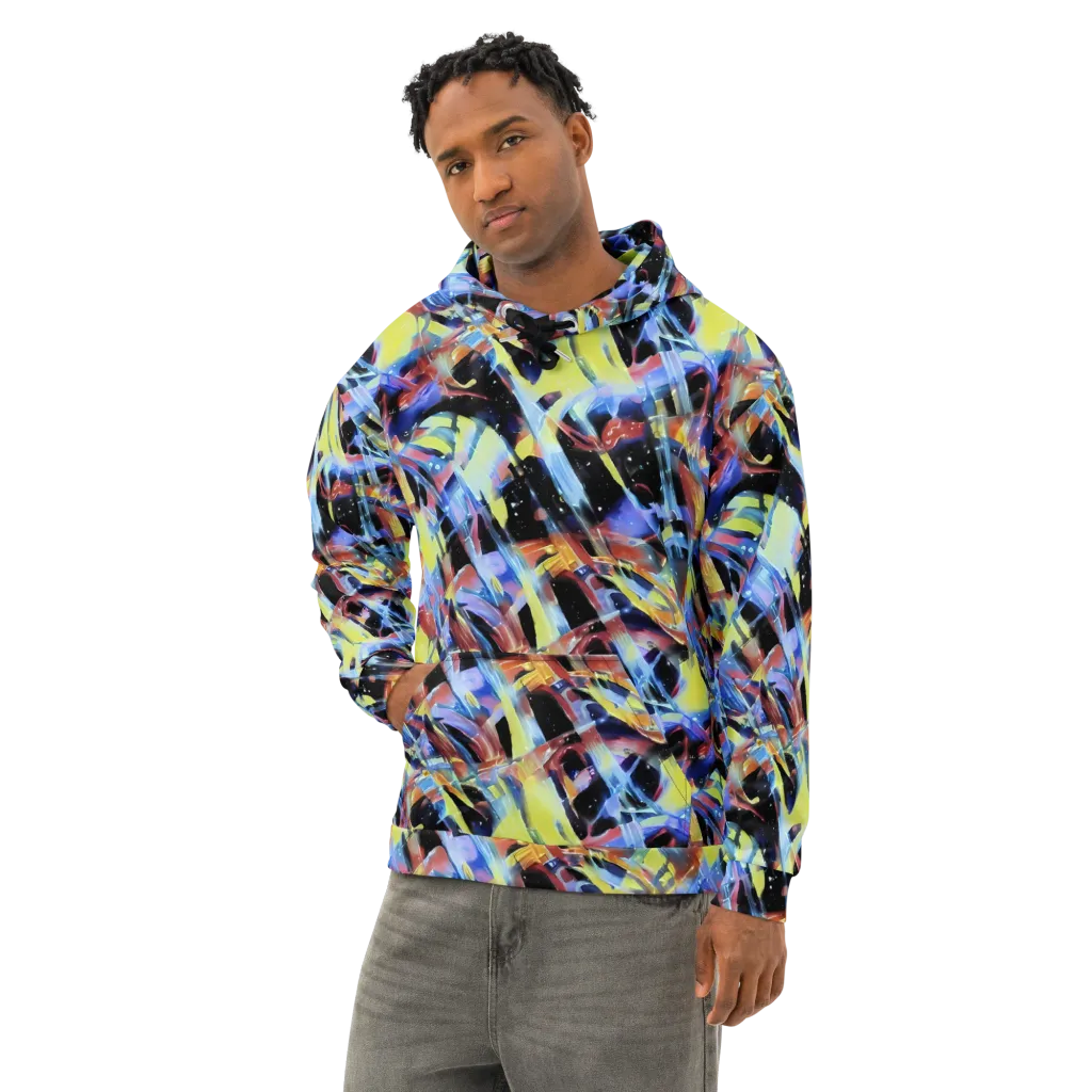 Afterglow Fracture on Cotton Hoodie — Left Front