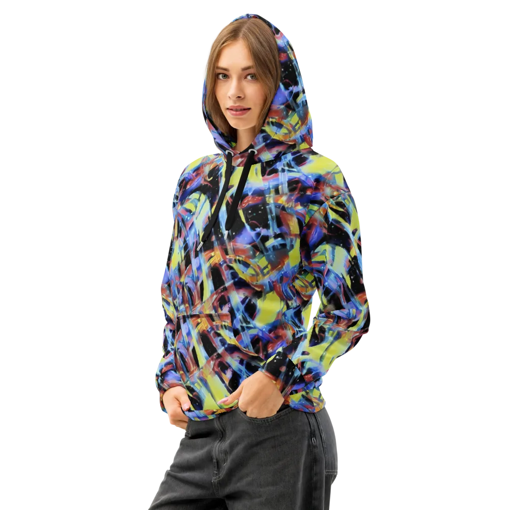 Afterglow Fracture on Cotton Hoodie — Left Front