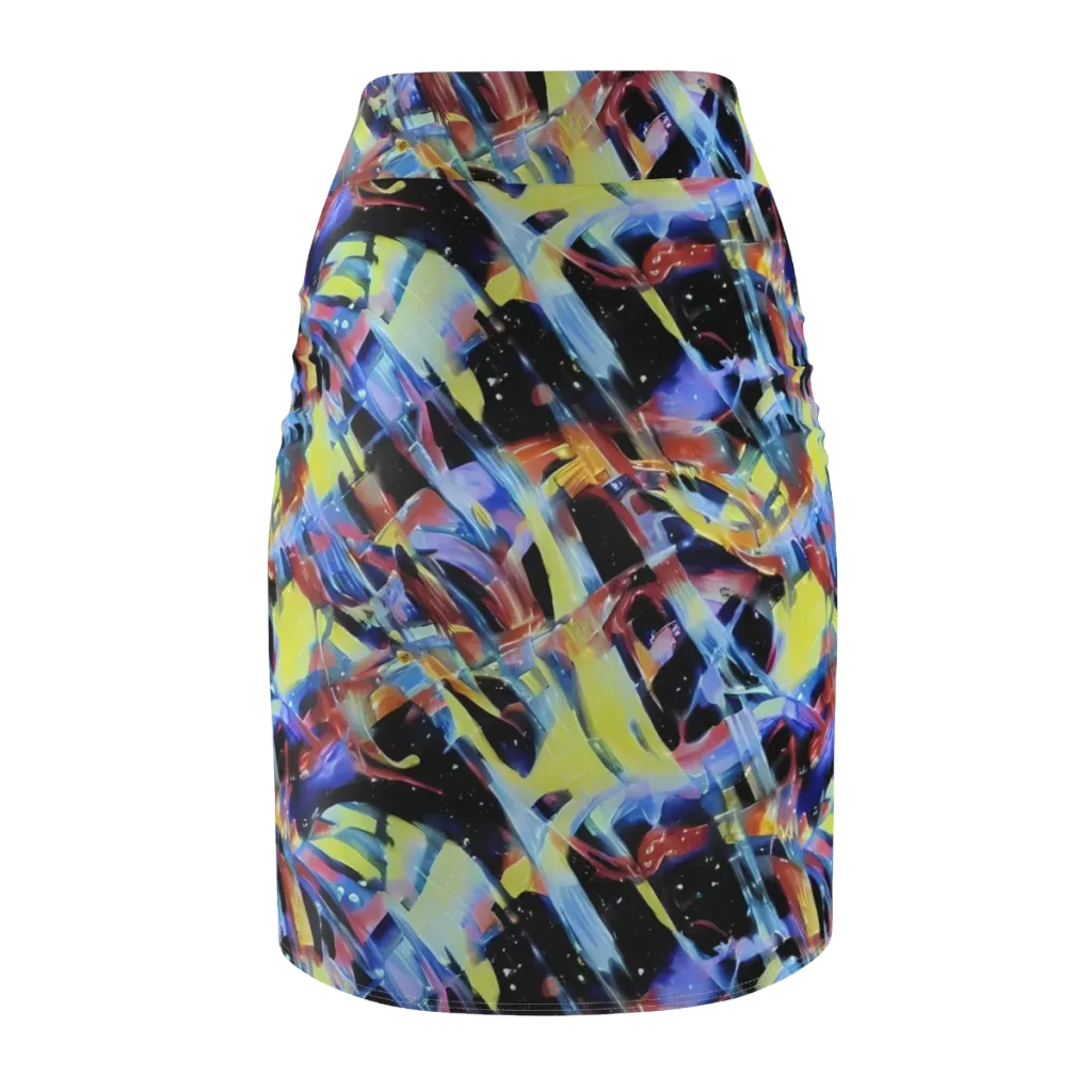 Afterglow Fracture on Pencil Skirt — Back