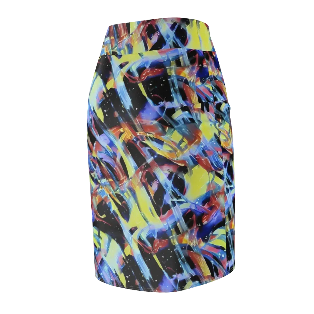Afterglow Fracture on Pencil Skirt — Back Side