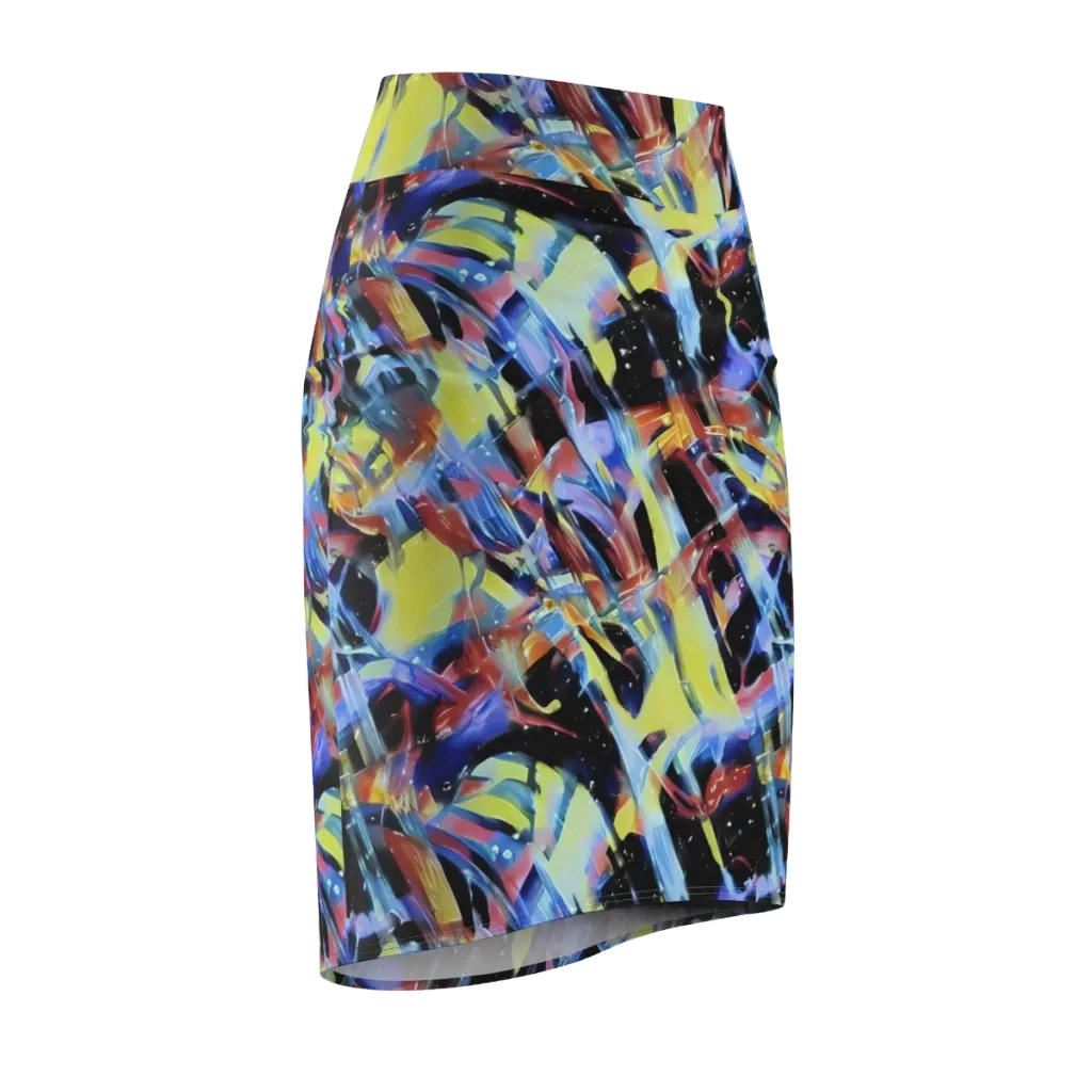 Afterglow Fracture on Pencil Skirt — Front Side