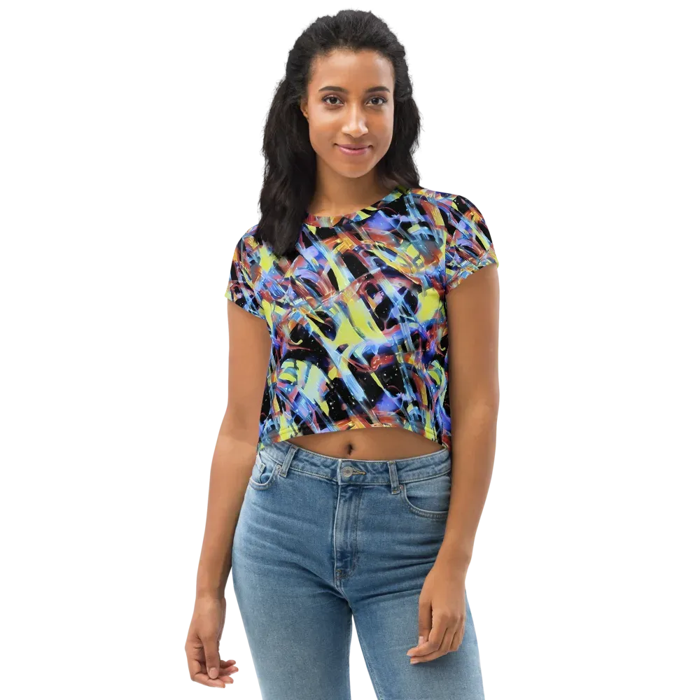 Afterglow Fracture on Crop Tee — Front