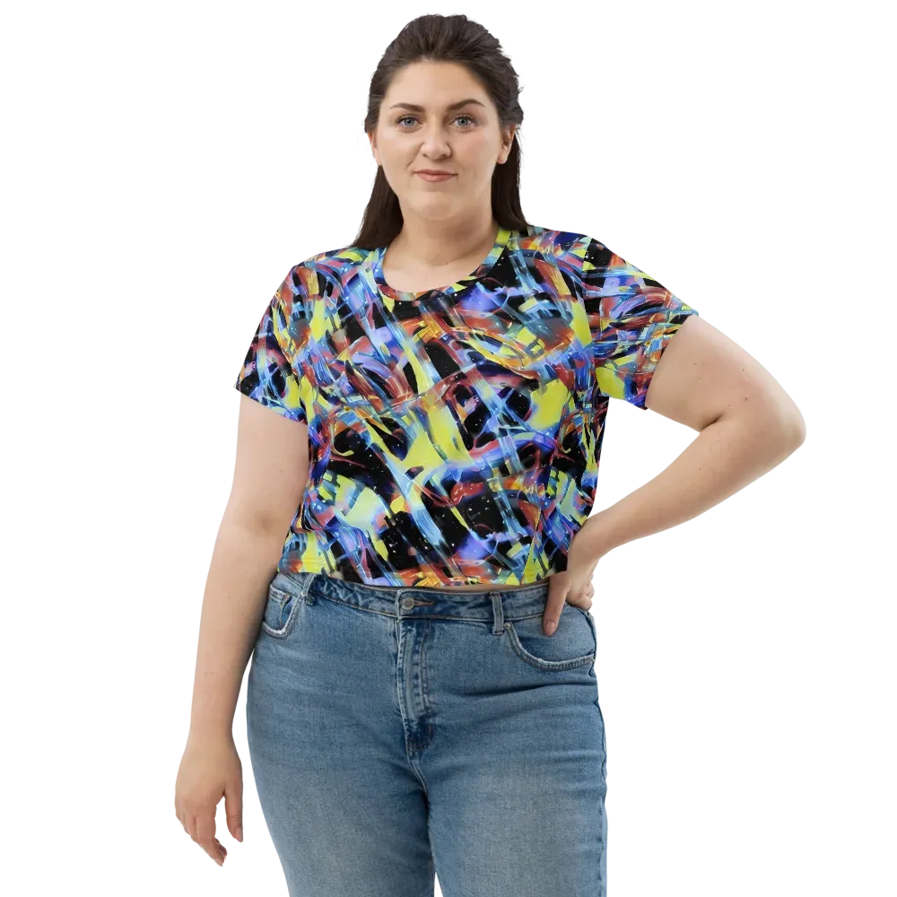 Afterglow Fracture on Crop Tee — Front