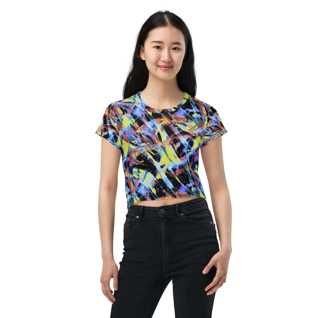 Afterglow Fracture on Crop Tee — Front