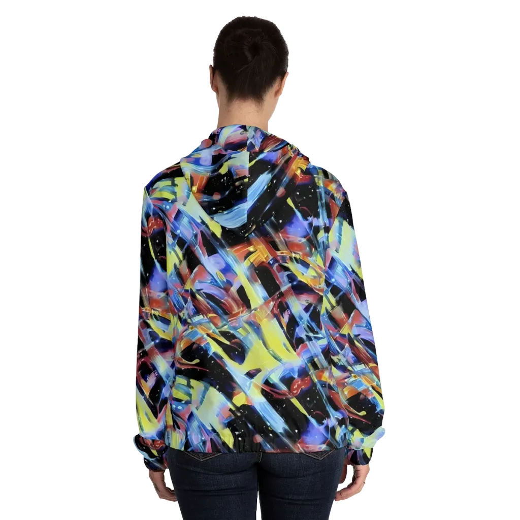Afterglow Fracture on Women's Full-Zip Hoodie — Back On Person