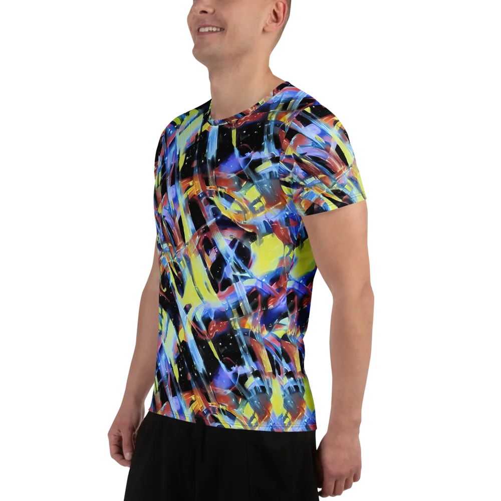 Afterglow Fracture on Men's Athletic T-Shirt — Left