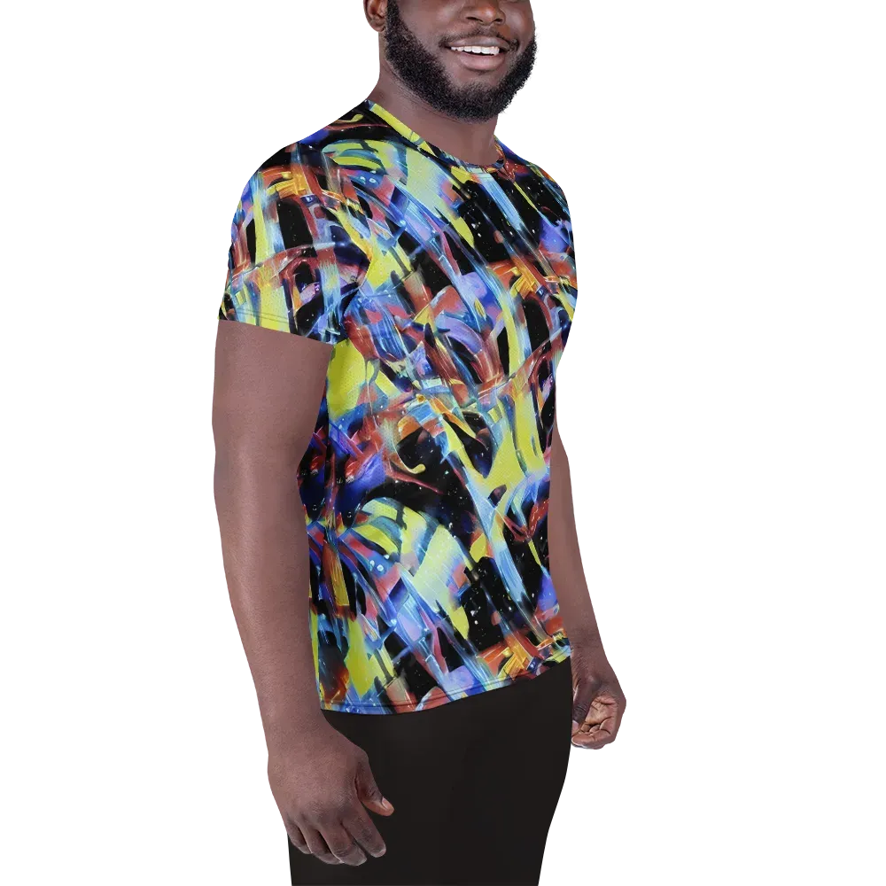 Afterglow Fracture on Men's Athletic T-Shirt — Right