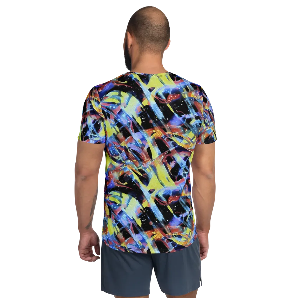 Afterglow Fracture on Men's Athletic T-Shirt — Back