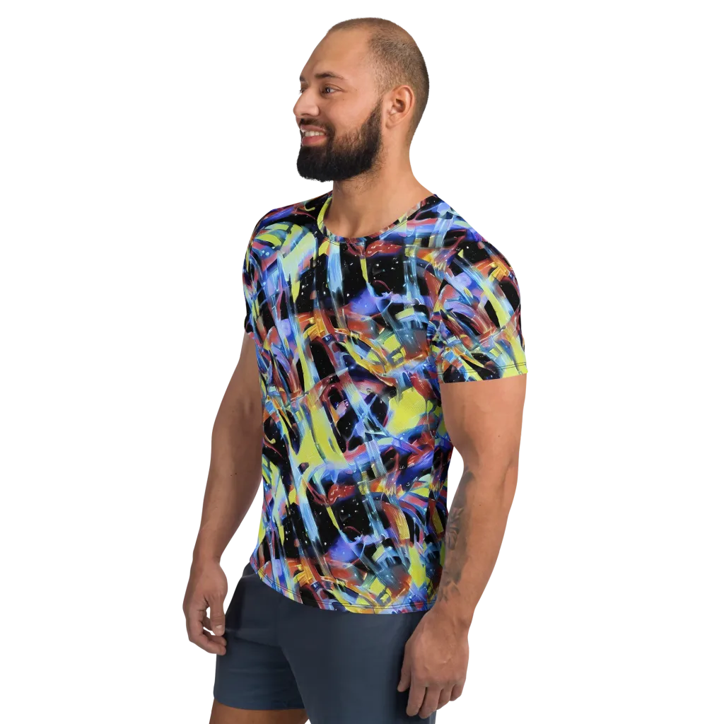 Afterglow Fracture on Men's Athletic T-Shirt — Left