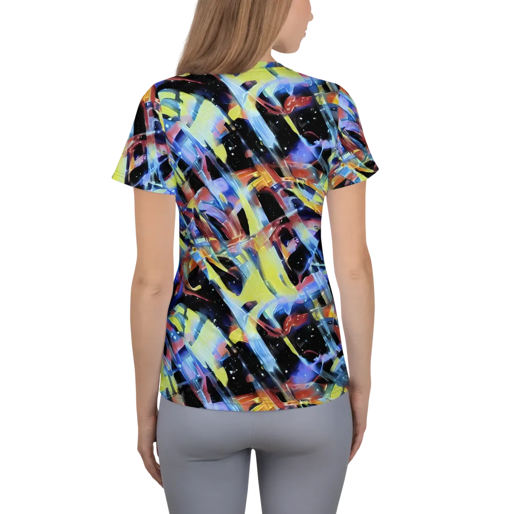 Afterglow Fracture on Women's Athletic T-Shirt — Back