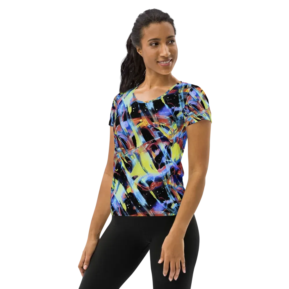 Afterglow Fracture on Women's Athletic T-Shirt — Left