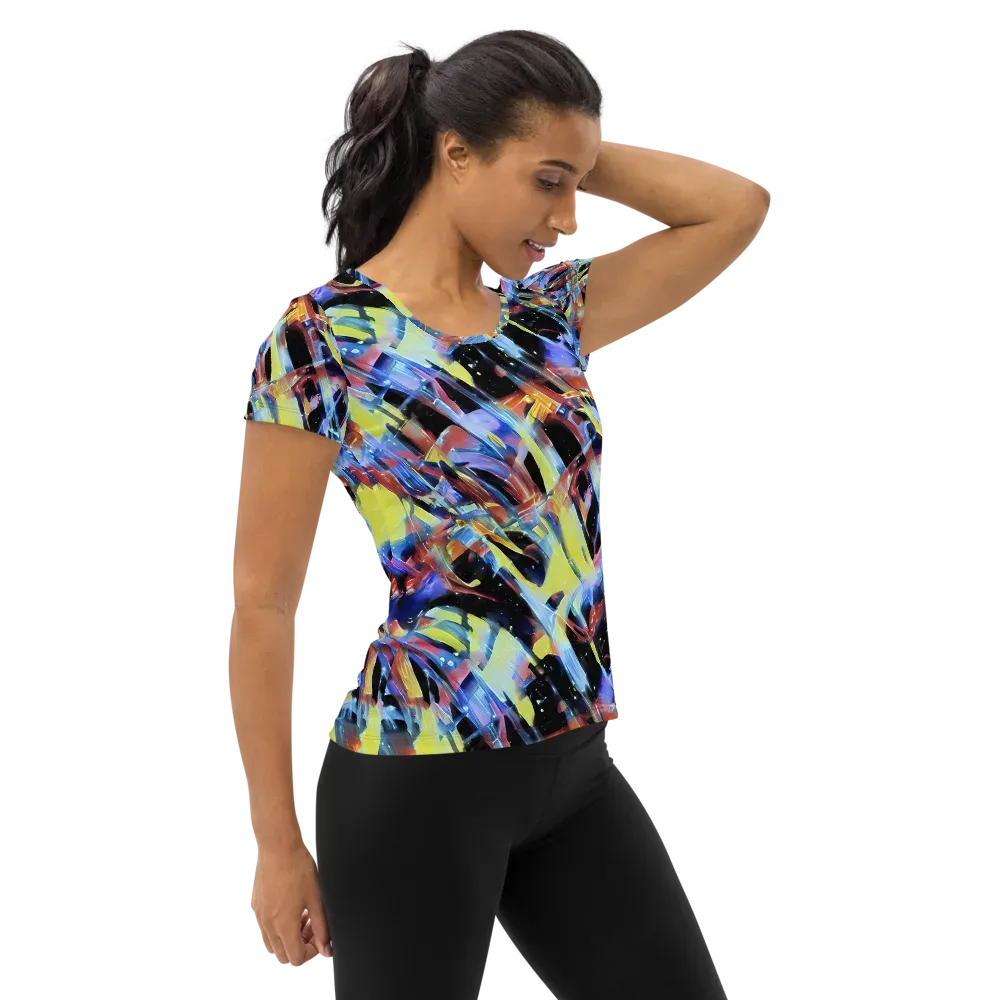 Afterglow Fracture on Women's Athletic T-Shirt — Right