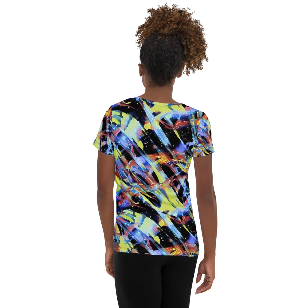 Afterglow Fracture on Women's Athletic T-Shirt — Back